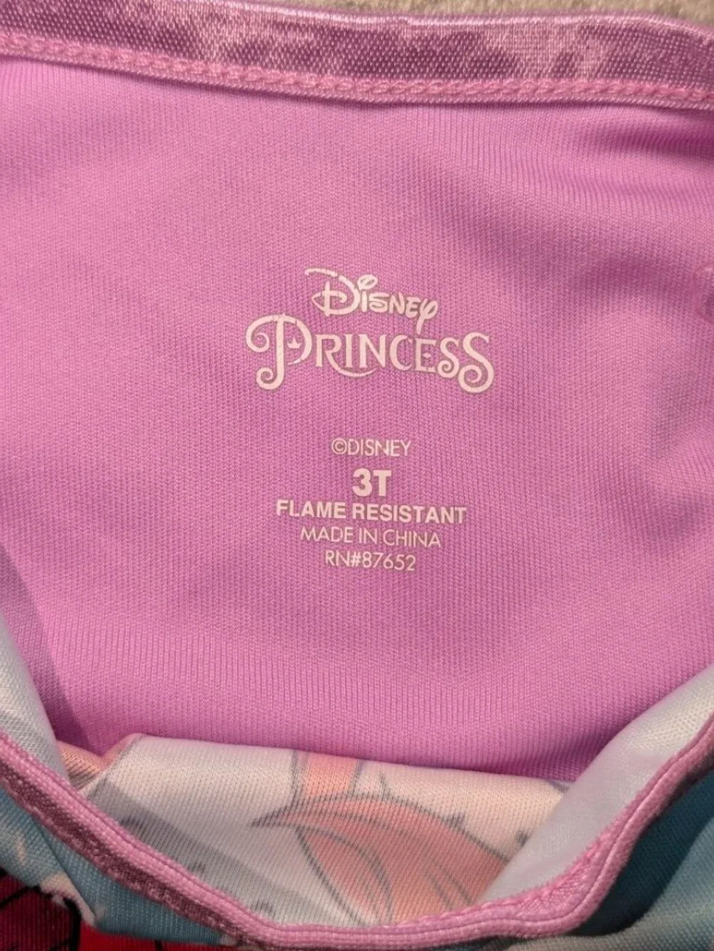 Disney Princess Toddler Girls 3T Purple Ruffle Nightgown Dress